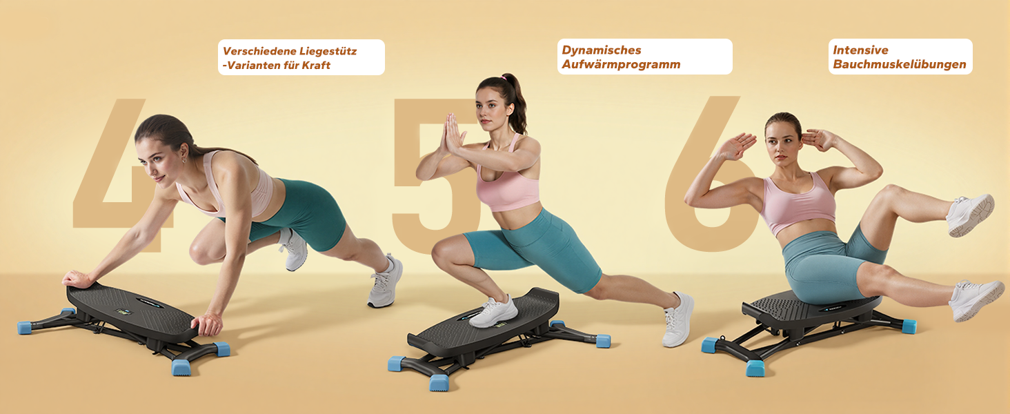 Балансборд MERACH для дорослих з дисплеєм, тренажер рівноваги з 2 еластичними стрічками, до 136 кг, для реабілітації та координації, домашній спортзал, для початківців (Чорний)