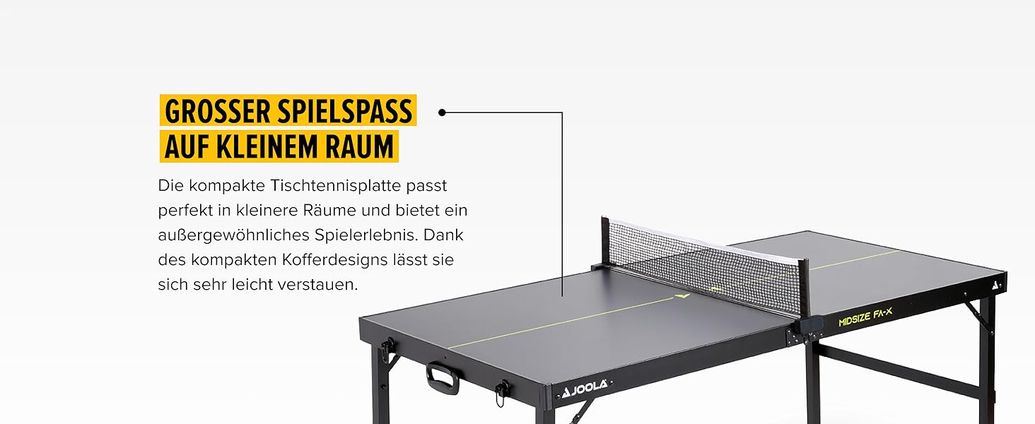 Стіл для пінг-понгу JOOLA Midsize, сучасний дизайн, сітка в комплекті, чорний/зелений