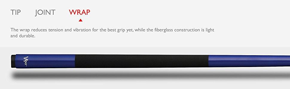 Більярдний кий Viper Graphstrike, скловолокно, графіт, 147,3 см, 2 частини, блакитний