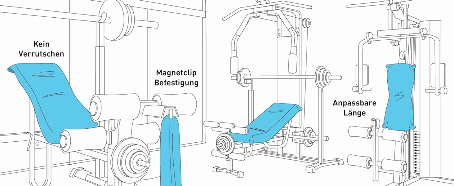 Рушник Fit-Flip з магнітом і кишенею - мікрофібра, бірюза