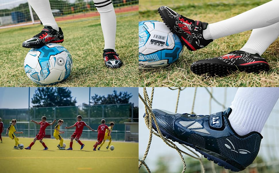 Дитячі футбольні бутси унісекс, легкі, з антиковзаючою підошвою, для тренувань на штучному газоні, розмір 30-39 (EU), блакитні