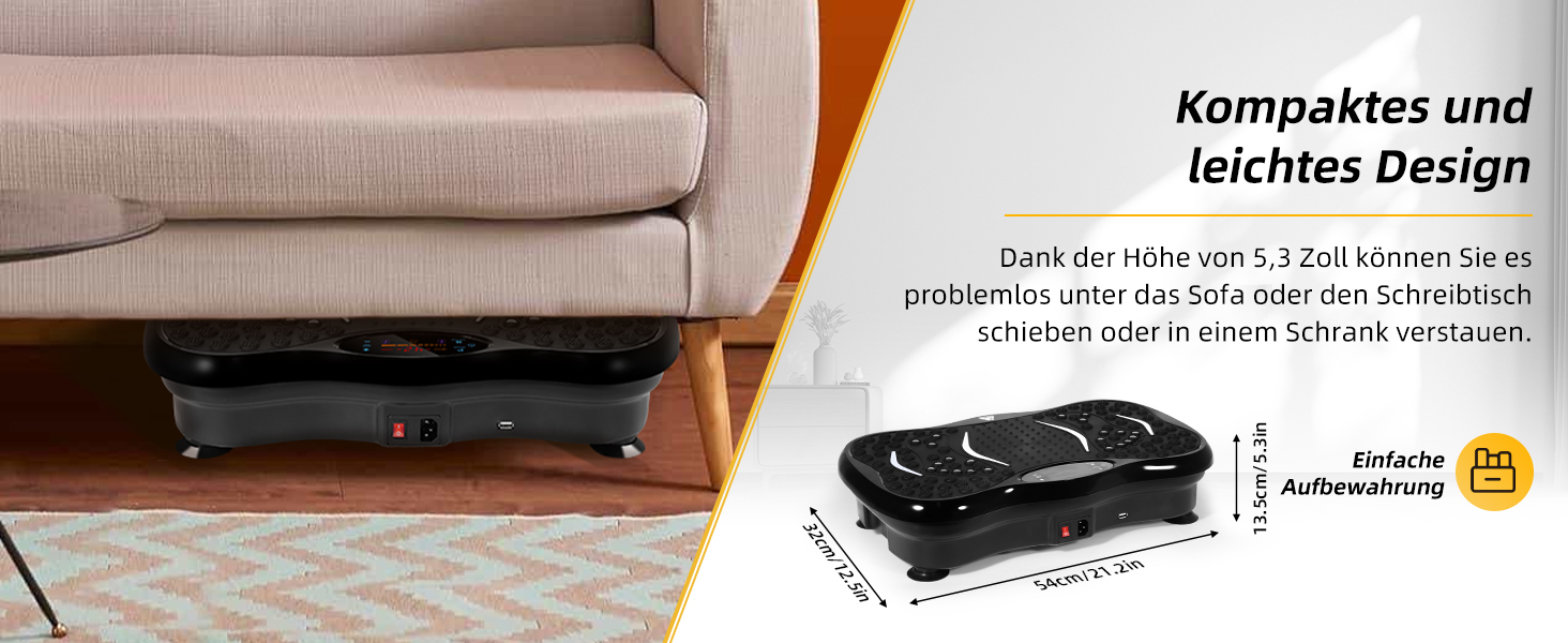 Віброплатформа EVOLAND 3D для фітнесу з 5 програмами, Bluetooth та 2 гумками для тренувань вдома