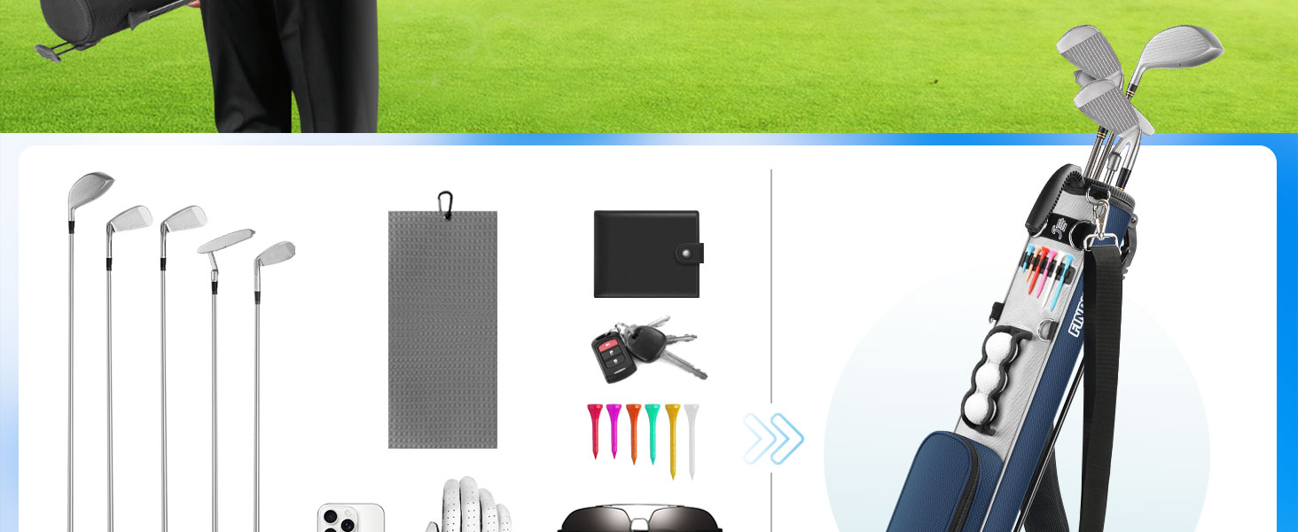 Сумка для гольфу Findway: стійка, легка, для тренувань та гри, 80 см, A1-BK