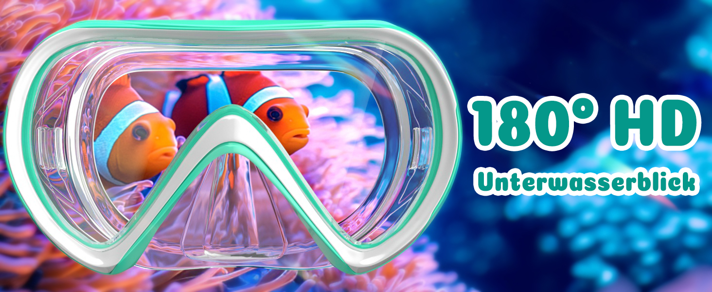 Дитячі маски для снорклінгу COOLOO з панорамним оглядом 180° HD, антизапар, анти-тік, для дітей 4-16 років (рожевий)