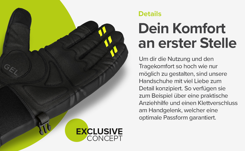 VELMIA Рукавички для велосипеда зимові водонепроникні для чоловіків та жінок теплі спортивні рукавички для активного відпочинку та бігу