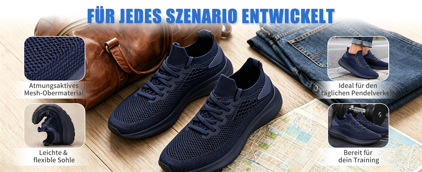 Чоловічі спортивні кросівки Giniros Slip-on: легке дихаюче взуття для бігу, тенісу та повсякденного носіння, білі, розмір 44 EU