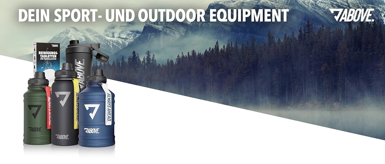 Сталева термопляшка ABOVE 2.2 л – BPA-free, без витоку, міцна, з додатковим клапаном для спорту, фітнесу та відпочинку на природі. Якісна подарункова коробка, оливковий колір, 2200 мл