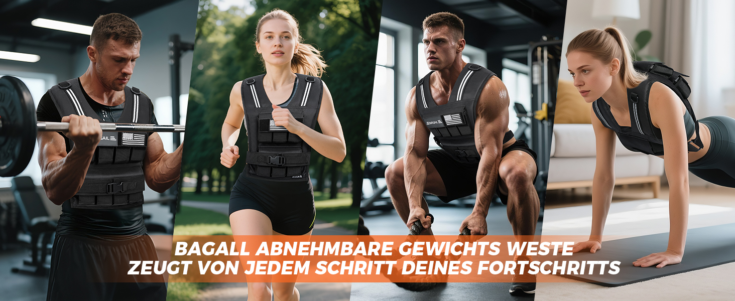 Вага для тренувань BAGAIL: регульована, зі знімними пластинами, для силових тренувань, фітнесу, йоги та аеробіки (9.66 кг)