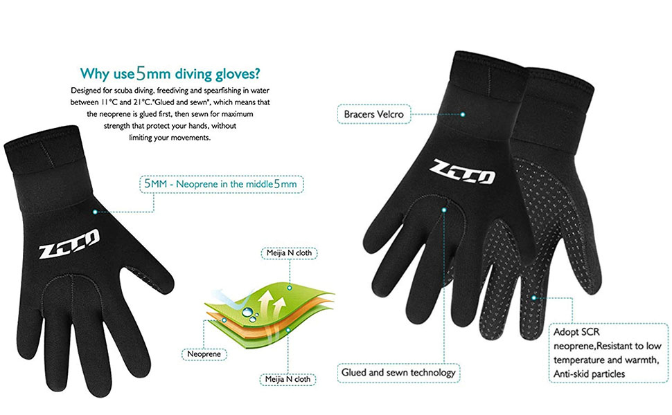 Дайвінг рукавички WYYHAA 3 мм неопренові, неслизькі, теплі, для дайвінгу, серфінгу, каякінгу