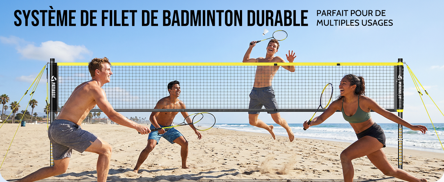 Мережа для бадмінтону професійна, нейлон, для вулиці та залу