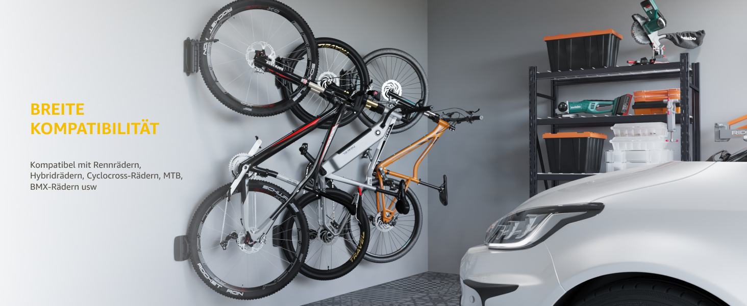 Кріплення для велосипеда на стіну monTEK - 4 шт. для гаража, економія місця, стабільне кріплення