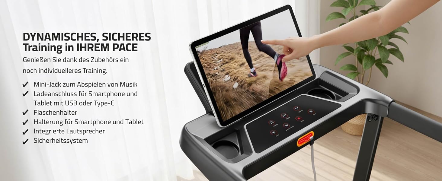 Складана бігова доріжка FITFIU Fitness 4 в 1 з нахилом 9%, швидкістю до 14 км/год, підтримкою APP, датчиком пульсу та тримачем для планшета, компактна Walking Pad MC-160