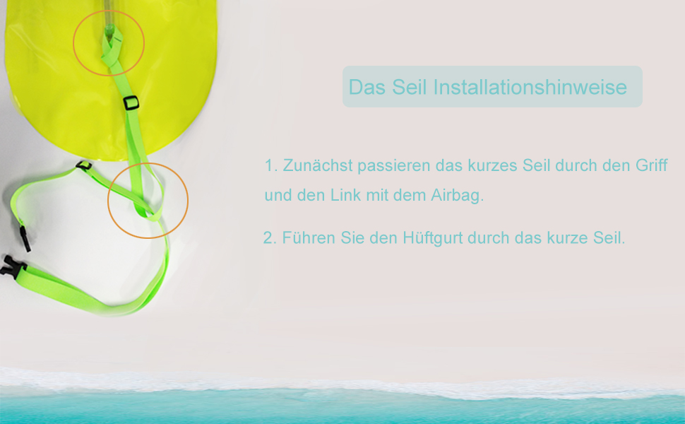 Надувна буйка для плавання JOTO (2 шт.) з поясом, безпека у відкритій воді та для триатлону, помаранчево-жовта