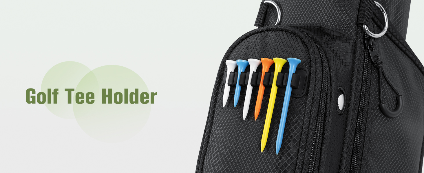 Сумка для гольфу на штативі, легка, для 9 ключок, з роздільниками, водонепроникна, з кишенькою-холодильником, ергономічний плечовий ремінь, велика кишеня, унісекс, чорна A1