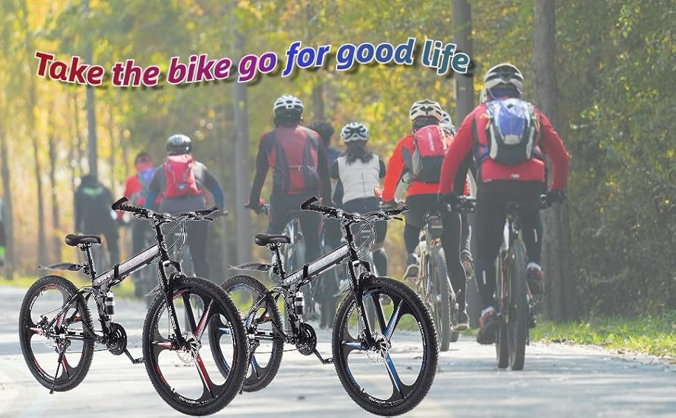 Складаний гірський велосипед MTB 26 дюймів, 21 швидкість Shimano, двоподівесна система, легка рама, спортивний велосипед для дорослих, чорно-червоний