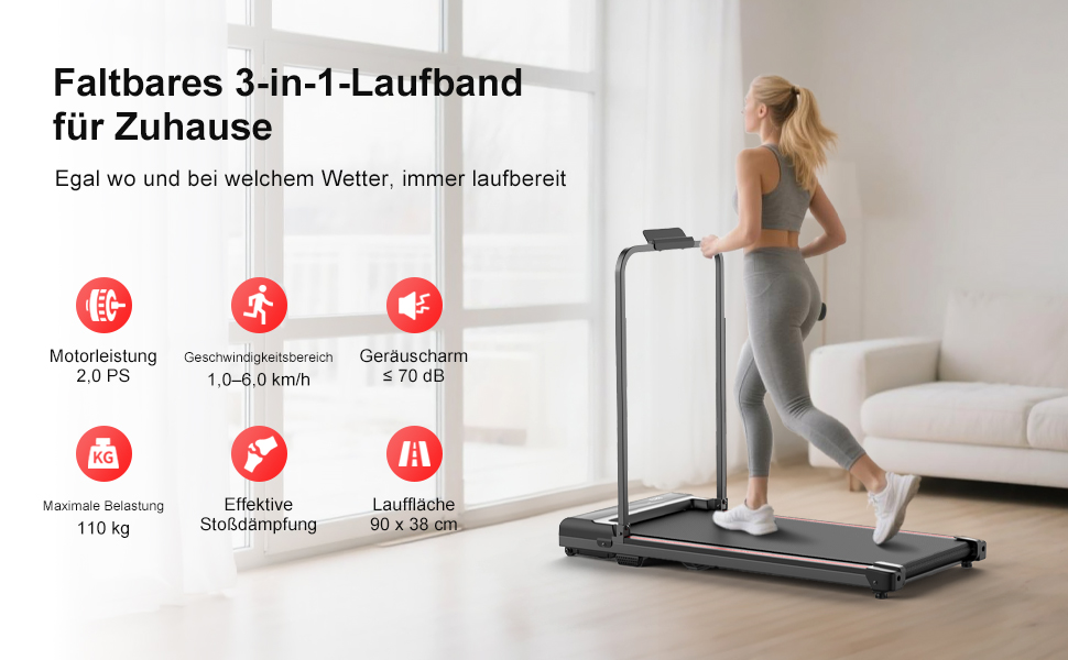 Електричний біговий міні-тренажер Laufpad для дому з пультом керування, компактний та легкий, ShabanJesy