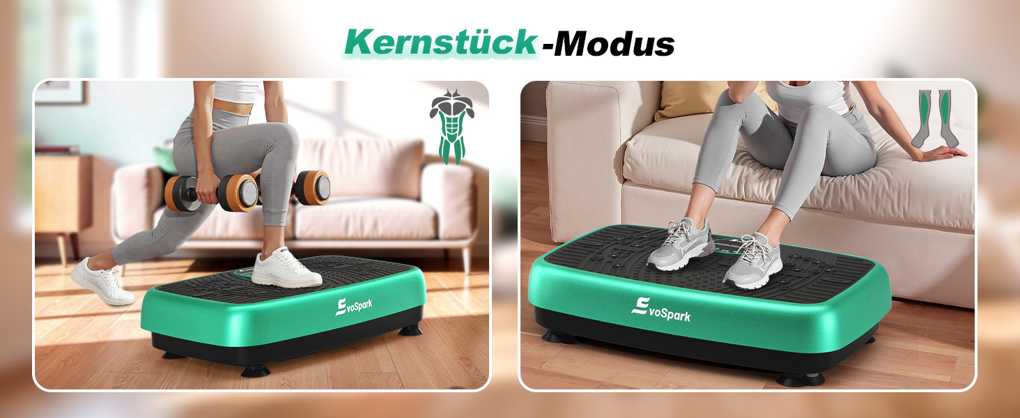 Платформа для вібраційного тренування EvoSpark - масажер для дому, для схуднення та загального оздоровлення, 450 LBS, зелений