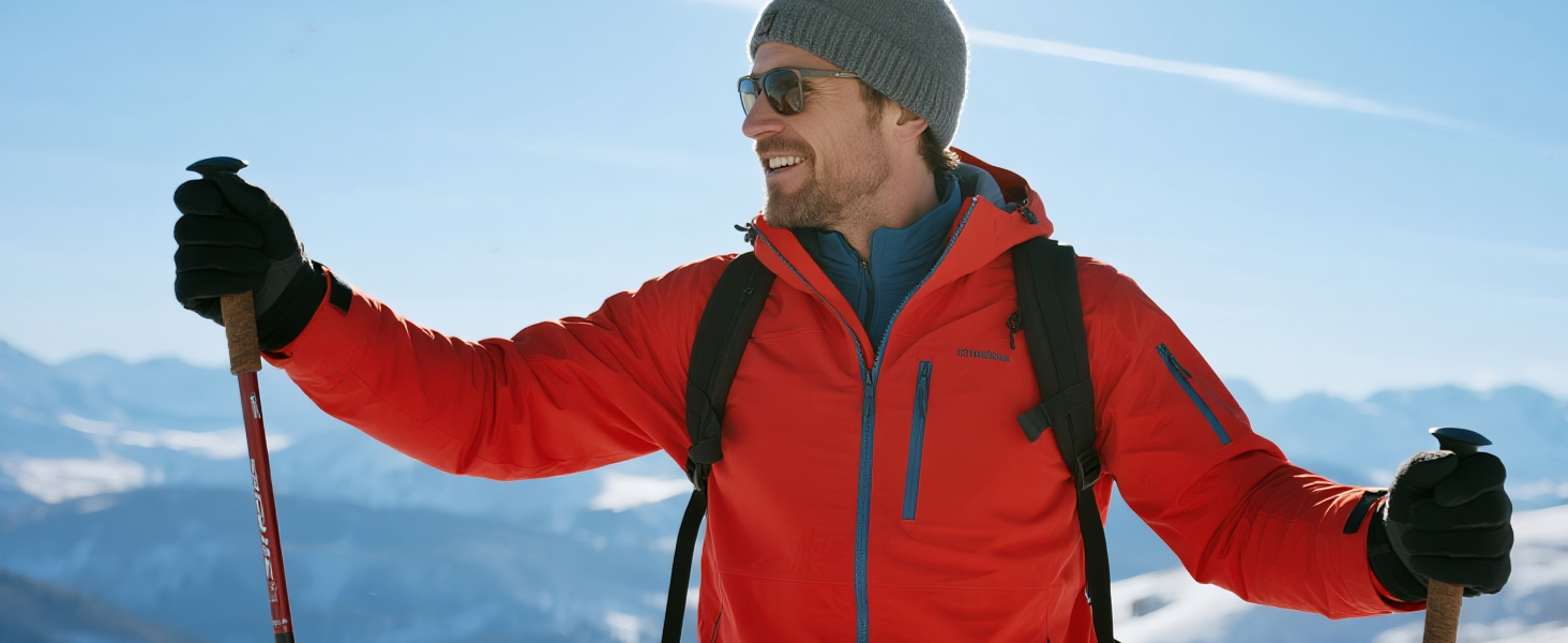 Терморукавички Trendoux для чоловіків та жінок: теплі, водонепроникні, вітронепроникні рукавички для велосипеда, катання на лижах, бігу з підтримкою сенсорного екрану та м'яким флісовим підкладкою, чорні