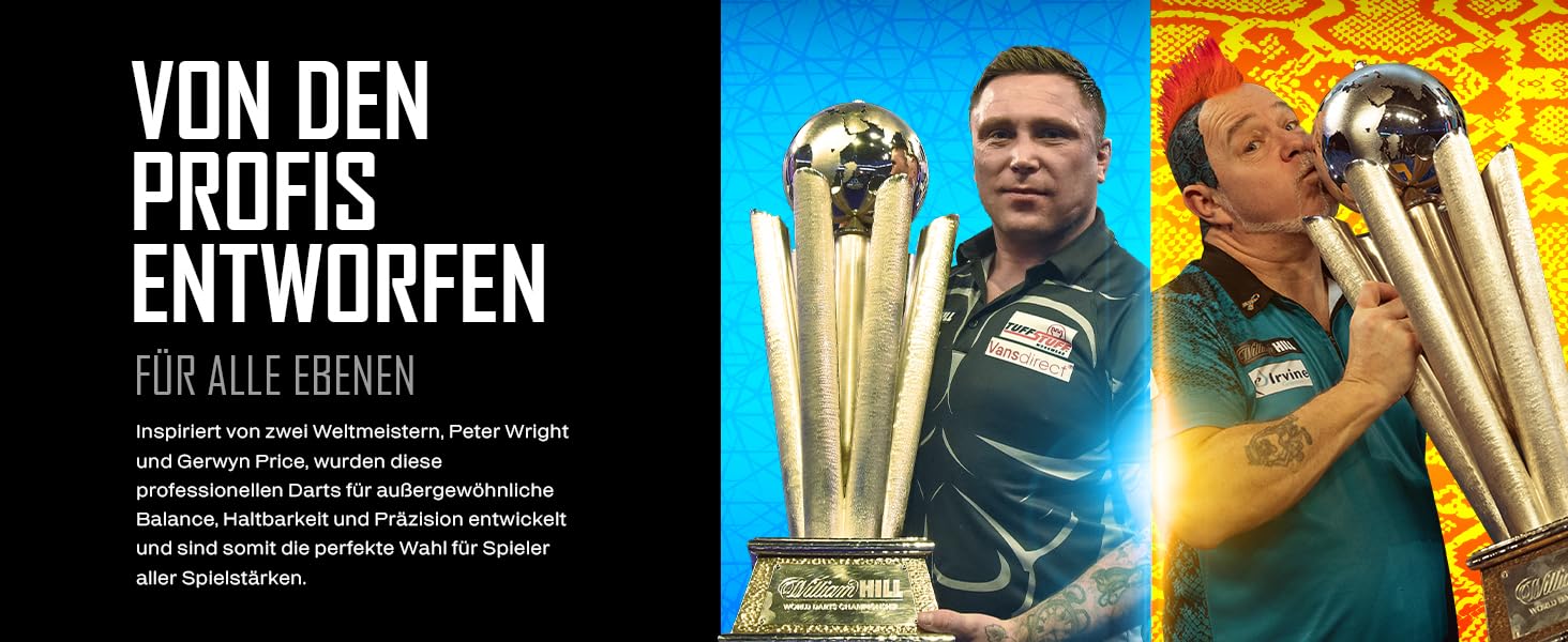 Набір дротиків сталевих RED DRAGON Peter Wright 'Snakebite' vs Gerwyn Price 'Iceman' з латунними наконечниками, пір'ями та стеблами