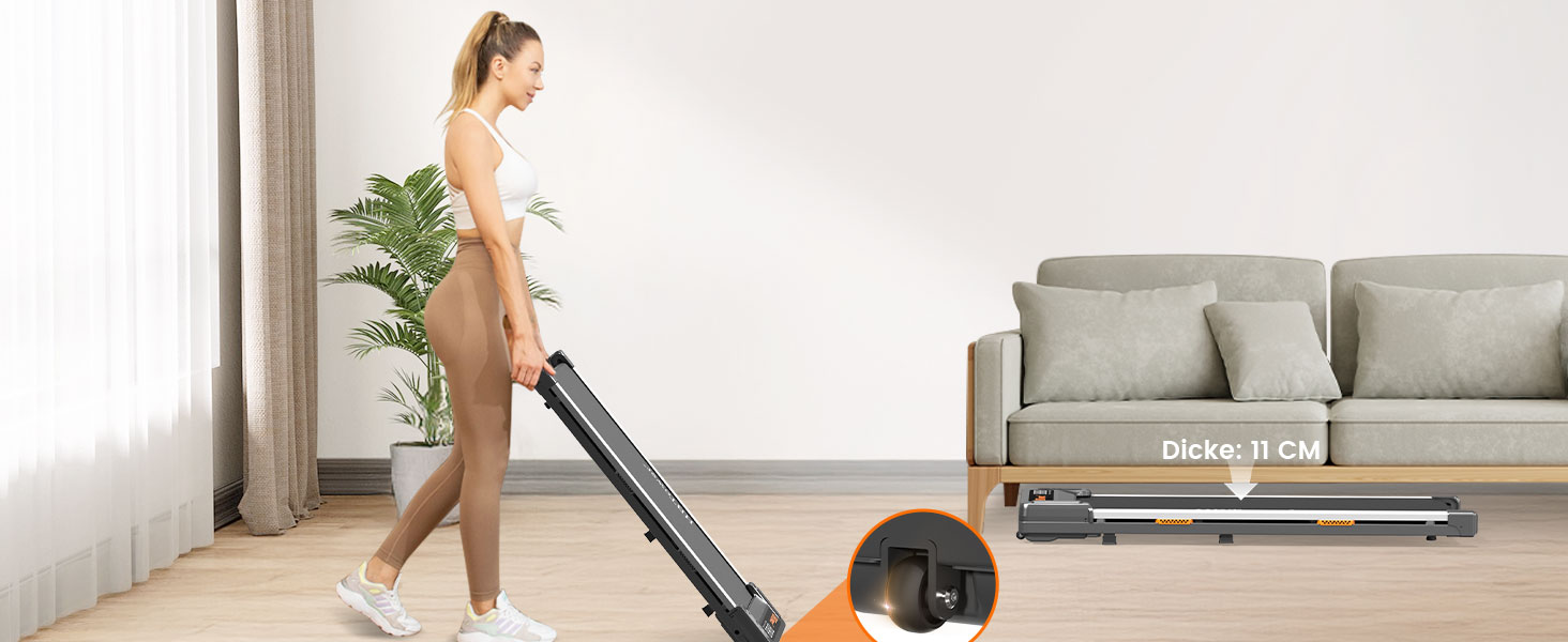 HBTower Walking Pad - біговий килимок для дому з пульт дистанційного керування, LED дисплеєм, 1-6 км/год