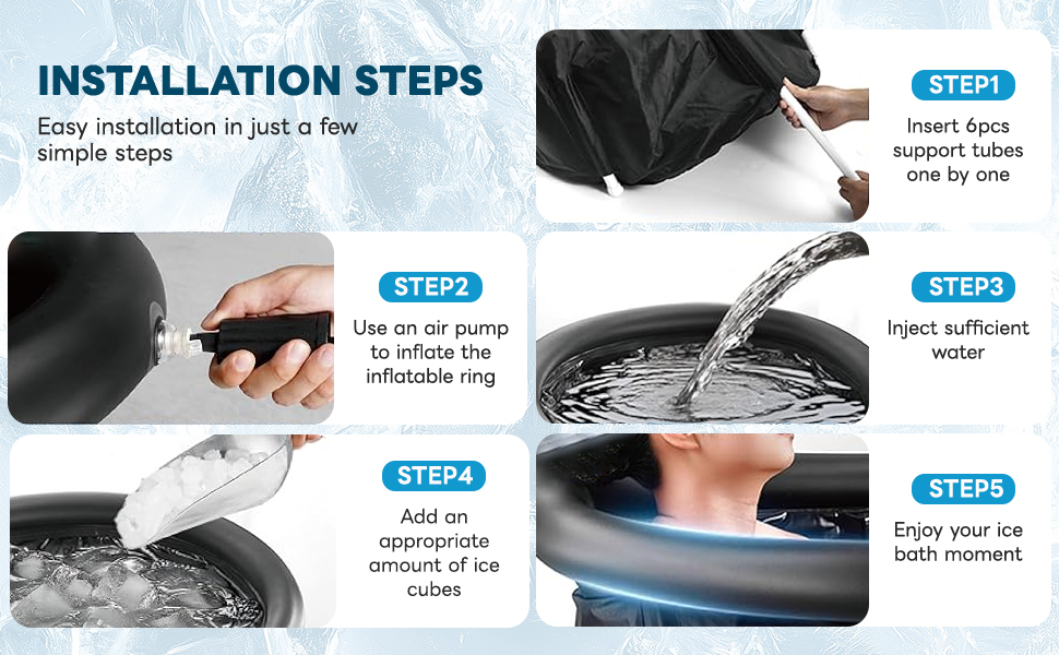 Преміум Ейсбад XL (80 см Ø) - Комплект для криотерапії з тони, крио ванна, криотонна з кришкою та тканиною - для відновлення та оздоровлення