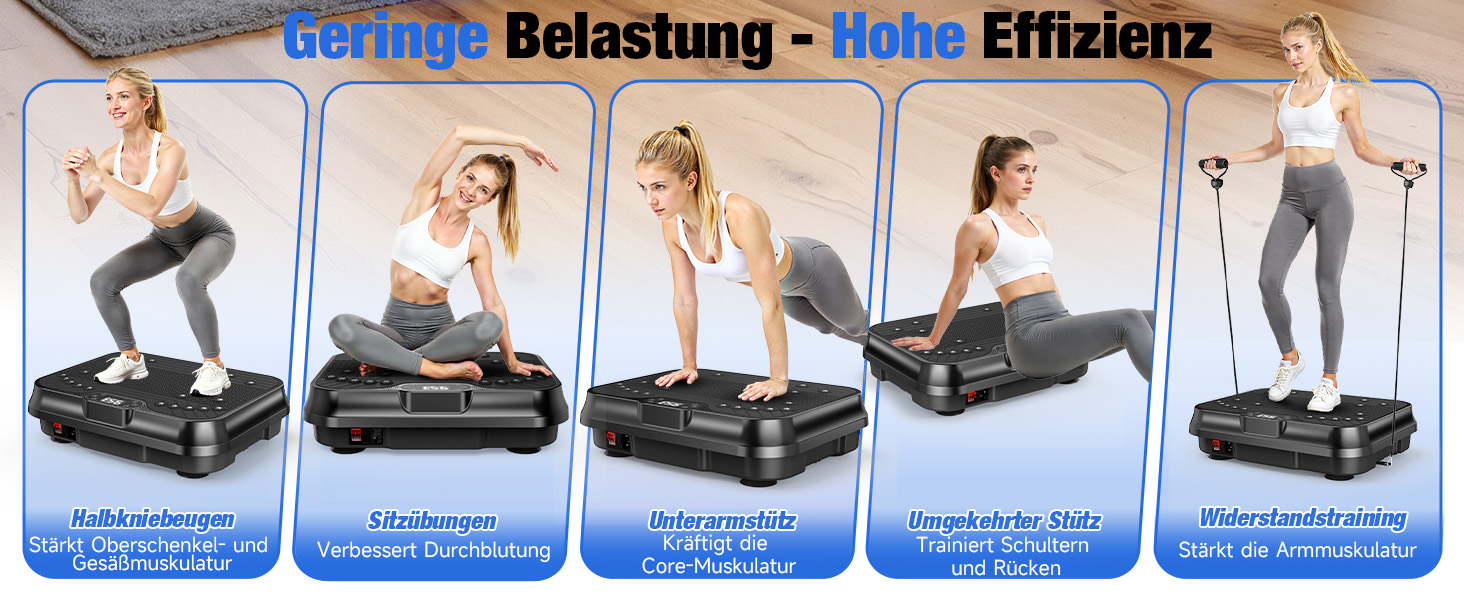 Віброплатформа для фітнесу HomeFitnessCode Mini - для жінок, з регулюванням інтенсивності, тренажер для дому, схуднення, нарощування м'язів, все тіло, чорний глянцевий