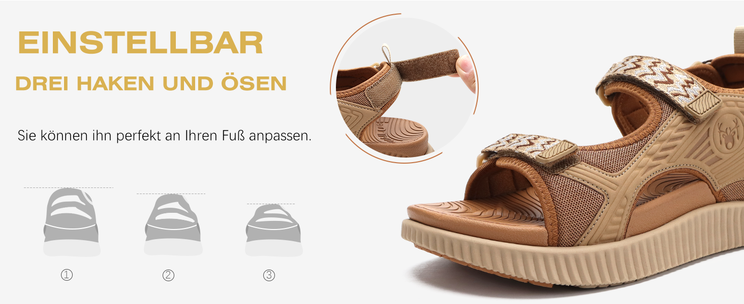 Жіночі трекінгові сандалії KuaiLu: зручні, ортопедичні, для туризму та відпочинку на природі. Легкі, з регульованою застібкою-липучкою, для літа, підходить при фасціїтісу. Колір: бежевий, розмір 39 EU.