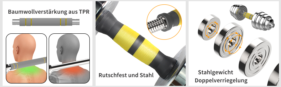 Регульований набір гантелей PHOEROS 20/30/40 KG: 3-в-1 (гантелі, штанга, гиря), сталеві гантелі для фітнесу вдома, для жінок та чоловіків, 20 KG