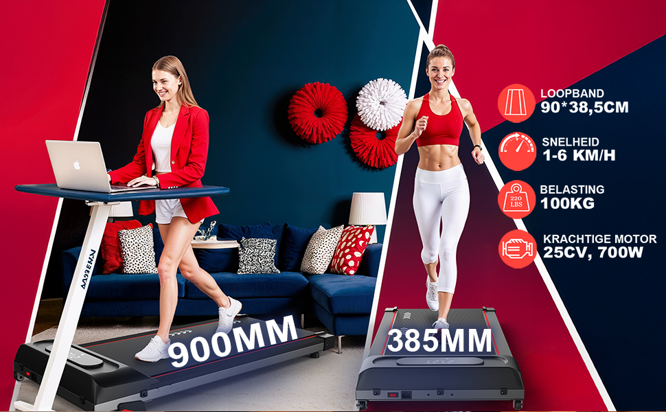 CharonFit біговий тренажер для дому Walking Pad: потужність 2.25 PS, вантажопідйомність 100 кг, нахил 4%, швидкість 1-10 км/год