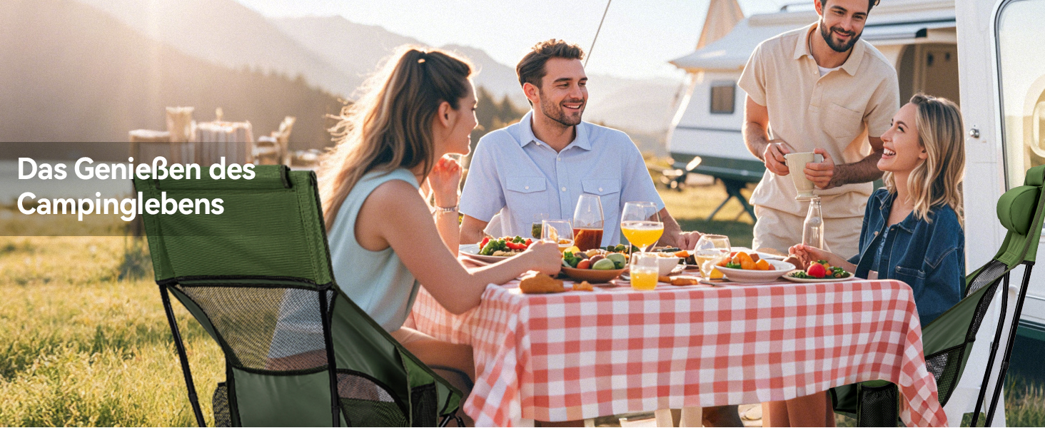 Складний туристичний стільчик Hochlehner з підголівником, 150 кг, чорний