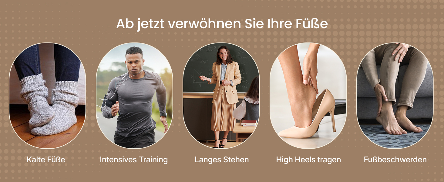 Масажер для ніг RENPHO з підігрівом, Shiatsu масажер для ніг при п'яткової фасції, подарунок на Різдво для жінок та чоловіків, бездротове керування, голосове керування (Новинка), Бежевий