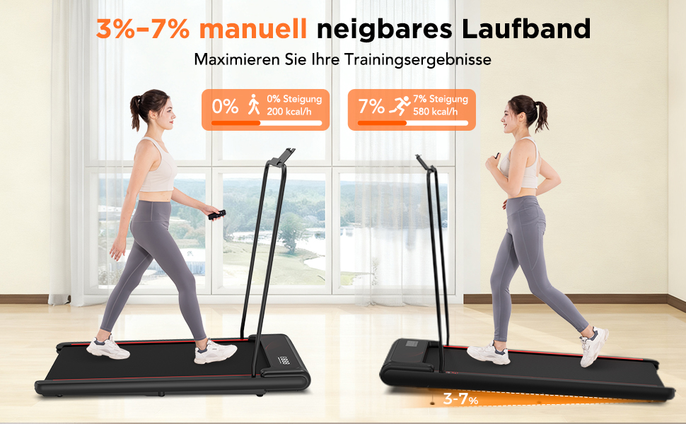 Біговий тренажер LIKESPORTING: компактний, з регулюванням нахилу, тримачем для планшета та пультом керування. Для дому та офісу, чорний