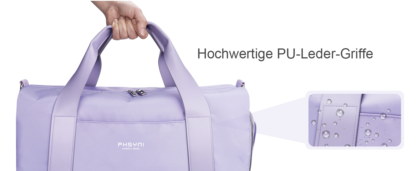 Спортивна сумка 16 дюймів для жінок та дітей з відділенням для взуття та водонепроникним розділенням. Підходить для фітнесу, танців, плавання та подорожей, фіолетового кольору.