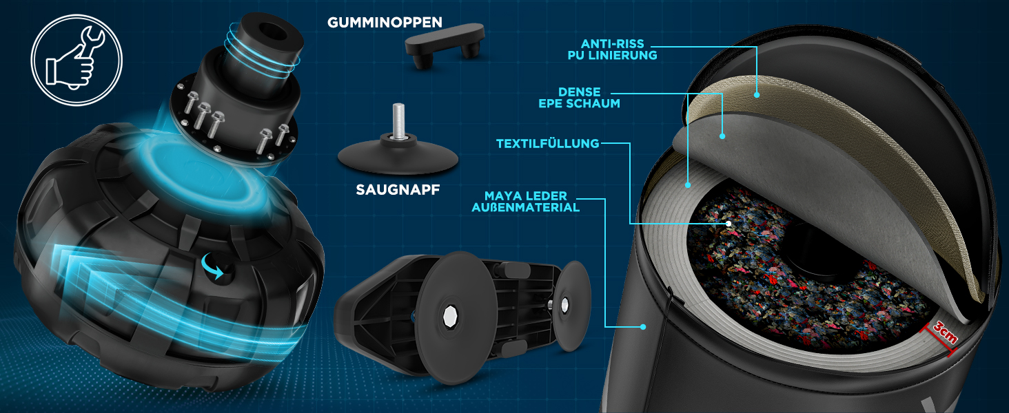 Боксерський мішок стоячий RDX 6FT, 330LB, комплект з рукавичками та покриттям XXL, блакитний