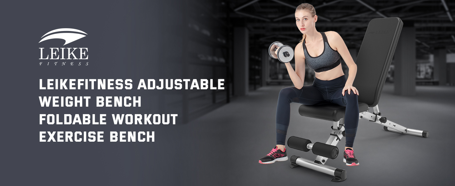 Регульована лава для тренувань Leikefitness, складана тренувальна лава з автоматичним блокуванням для нахилу, вертикального положення та комплексних вправ