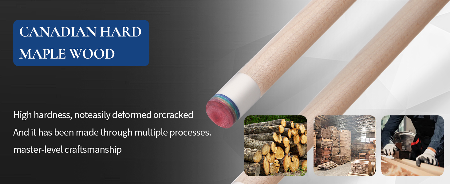 Білий більярдний кий Kmise Professional Pool Cue - 19/20/21 oz з канадського клена, з карбоновою телескопічною насадкою, для дорослих (595г)