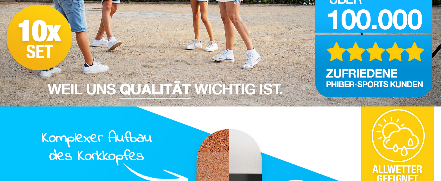 Набір для бадмінтону Federbälle: 10 штук, ідеальний для початківців, сімей та професіоналів. Підходить для гри в приміщенні та на вулиці.