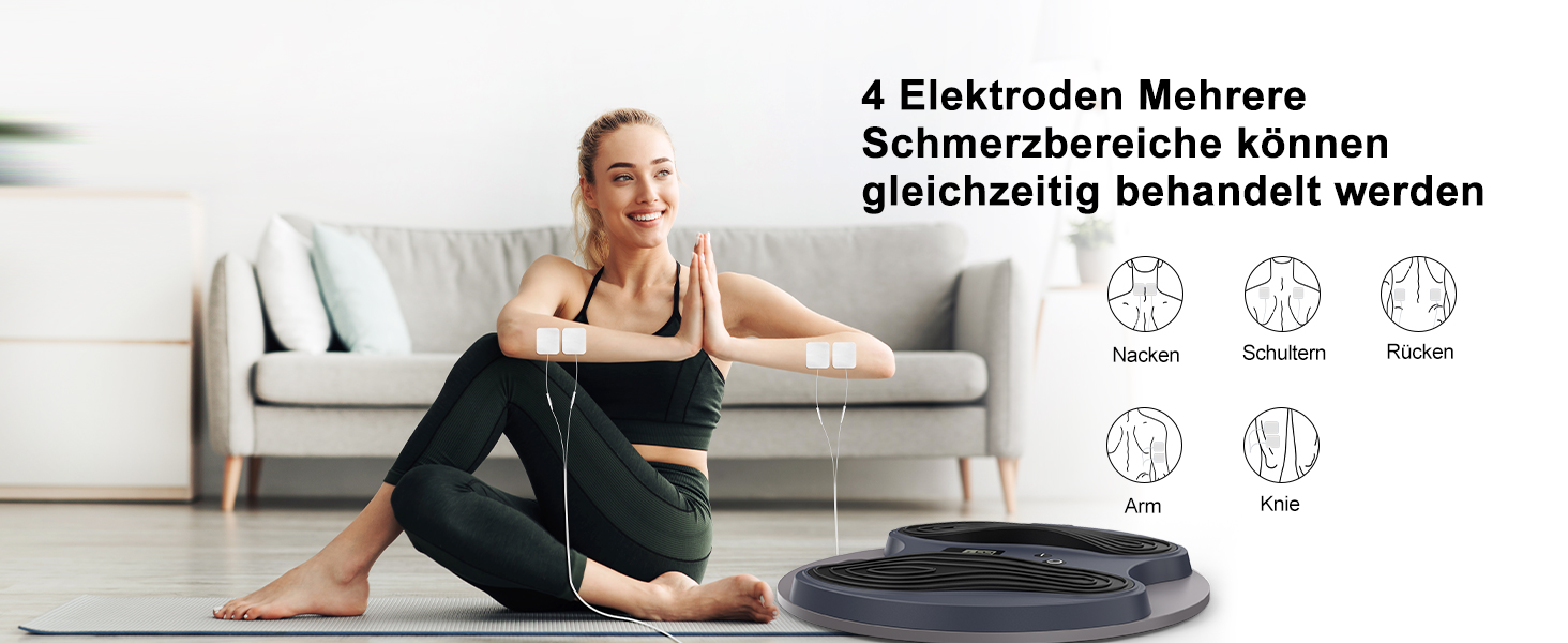 Масажер для ніг Medic Durchblutungsstimulator – EMS/TENS масаж, для нейропатії, фасціїту, м'язової втоми та болю, з 4 електродами