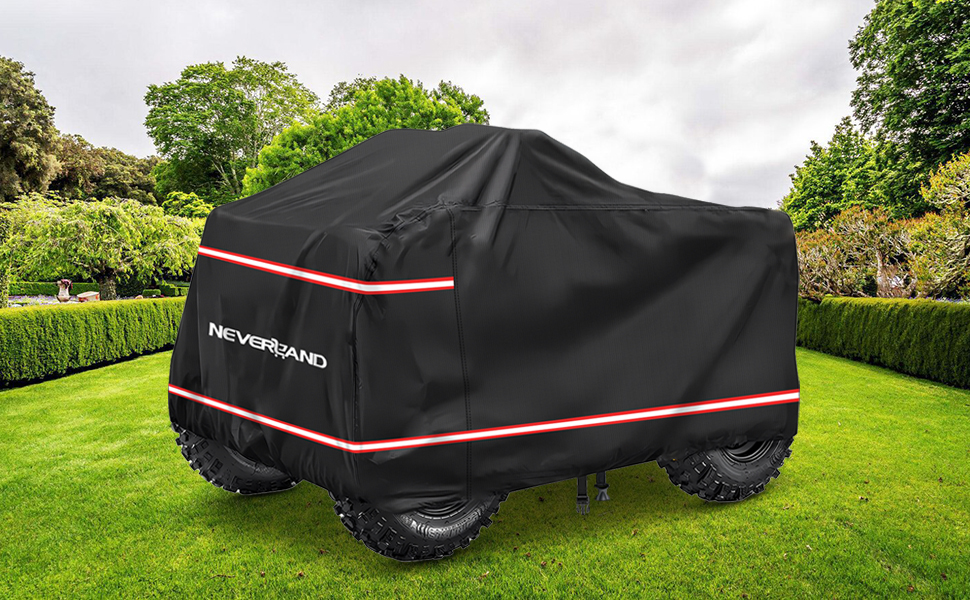 Покривало для квадроцикла NEVERLAND XXXL 256x110x120 см - захист від бруду, сонця, дощу та зимових умов. Оксфорд 210D, оранжевий, з фосфоресцентним покриттям.