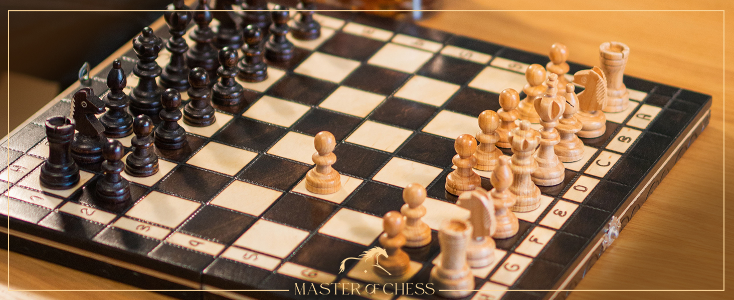 Набір для турнірного шахів №3 | Master Of Chess | Шаховий набір з дерева, преміум-якість, 35 см | Класичний набір Staunton та шахове поле з фігурами для дорослих та дітей (2 в 1, вишня, 35x35 см)