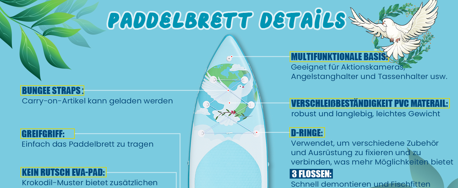 Надувний SUP-борд FunWater 10' & 11' з аксесуарами для дорослих, будь-якого рівня підготовки