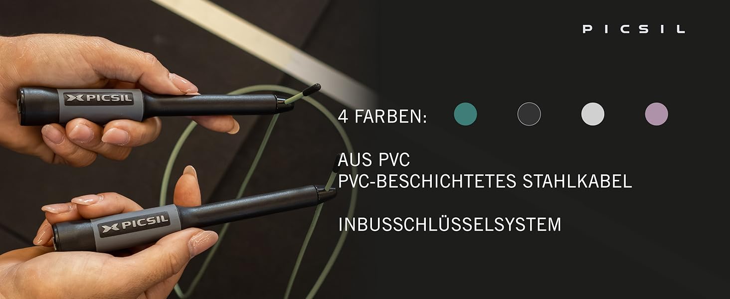 Стрибковий скакалка PICSIL Sphinx: регульована, з алюмінієвими ручками, для крос-тренінгу, фітнесу та Double Unders (білий)