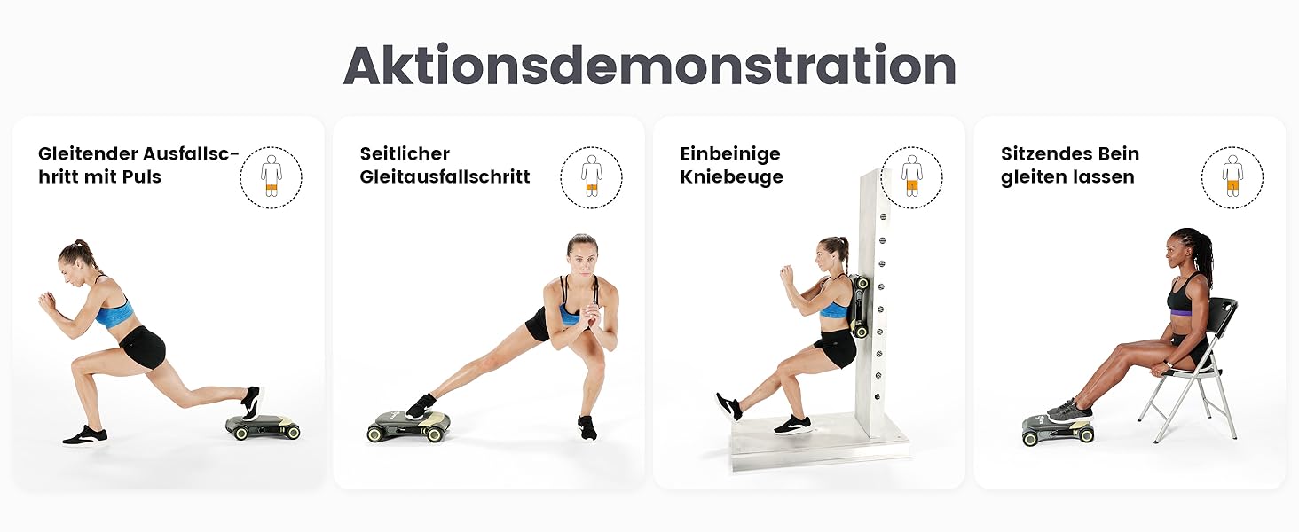 Ролер для пресу Wonder Core Slide Fit з 4 колесами, автоматичний відкат, тренажер для пресу, фітнес-ролер Heroboard з наколінниками (зелений)