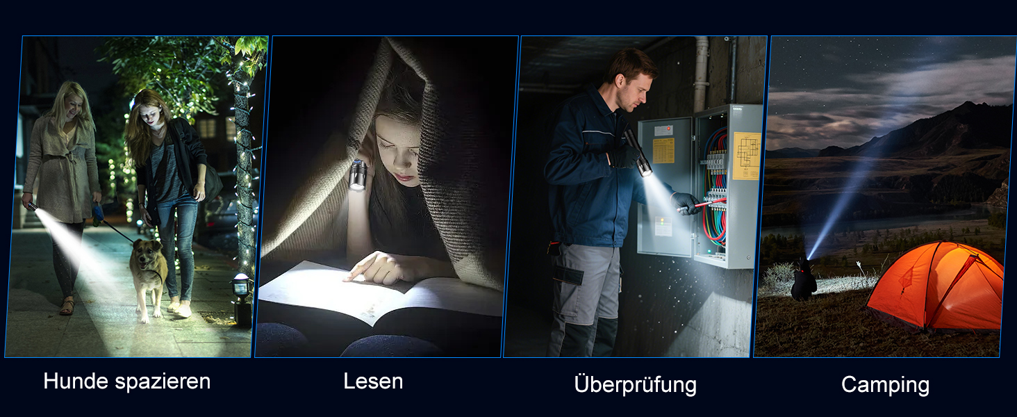 Тактичний ліхтарик LED 50000 люмен, USB-C, 24 години роботи, Zoom, 5 режимів, IP67, водонепроникний, для кемпінгу та туризму, чорний