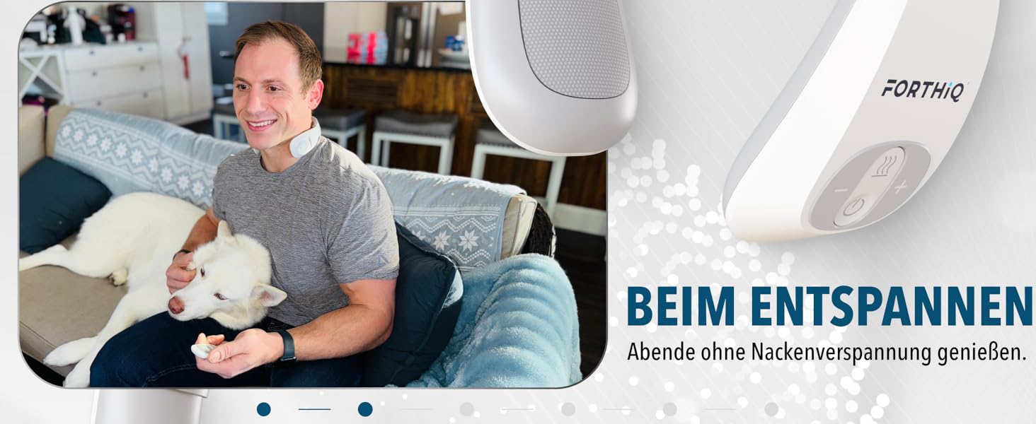 FORTHiQ Масажер для шиї з підігрівом, електричний масажер для шиї, 15 рівнів, портативний, 2025 Edition