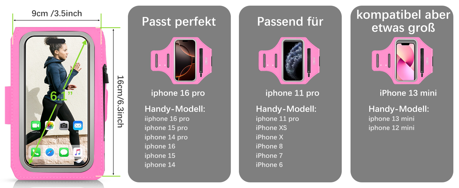 Спортивний браслет EOTW для бігу: тримач для телефону з кишенею для AirPods (5.5-6.0 дюйми)