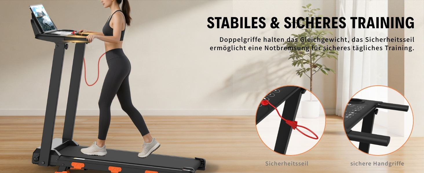 Складана бігова доріжка JEEKEE Walking Pad для дому та офісу, з нахилом 15%, двигун 3.0 к.с., максимальна вага 159 кг, чорна
