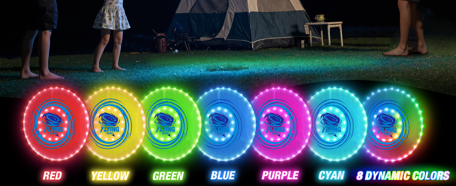 Літаючий кільце HYES 2 шт. з LED підсвіткою для дітей, 45 світлодіодів, 14 режимів, акумуляторне, 25.5 см + 20 см, біле