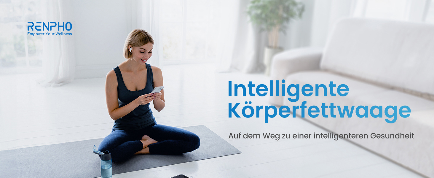 Вага RENPHO з Bluetooth для аналізу складу тіла: жир, BMI, м'язи, білок, BMR. Цифрова вага з додатком для моніторингу здоров'я. Біла, 280 мм