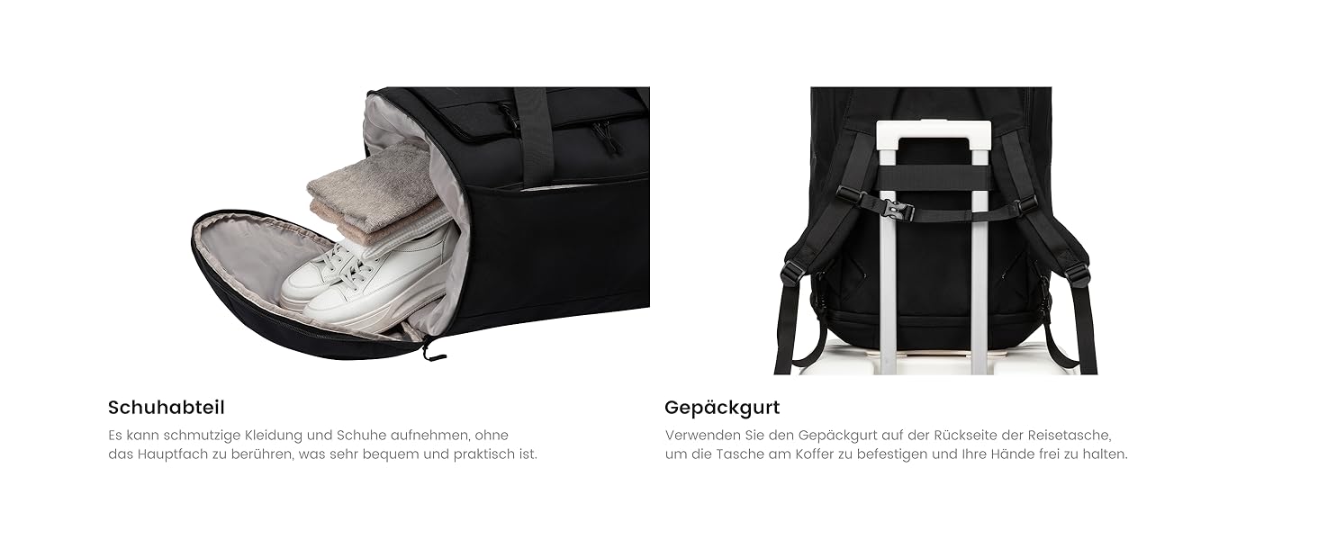 Спортивна сумка LOVEVOOK для чоловіків з відділенням для взуття, 65L, 52x45x28 см, Duffel Bag, для подорожей та спортзалу